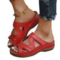Amlbb klina sandale za žene Ljetne casual udobne papuče od pune boje platforme klinasti cipele Sandale