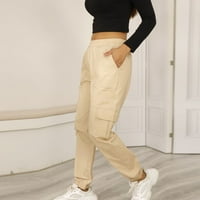 Teretne hlače Žene Modne Ležerne prilike pune boje Slim pantalone Kombinezoni sa džepom Veliki pokloni