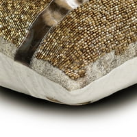Dekorativno zlato 12 X20 lumbalni jastuk, posteljina folija FAU kožna i perla obloška jastuk, apstraktni uzorak modernog stila - halycon zlato