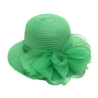Sun Hat ženska haljina za žensku crkvenu haljinu Bridalni kapar Britanska čajna zabava vjenčani šešir zelena jedna veličina