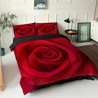 Srce ljubavi ljubavnog kreveta Komfornični setovi ruže cvijet Ispis posteljina posteljina set poklopca za valentinovo za valentinovo