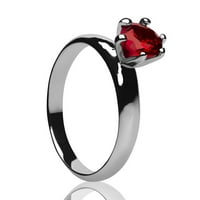Ruby Solitaire prsten - dame Prsten za pasijans - CZ Vjenčani prsten - zaručnički prsten - Titanijum,