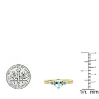 DazzlingRock kolekcija 7x kruška akvamarin i okrugli bijeli dijamantni kamen za angažovanje suza za