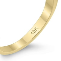 Ženski ovalni oblikovani smaragdni i dijamantni polumjesečni prsten u 10k žutom zlatu