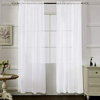 -Home bijele čiste zavjese duge, džep štapa Sheer zadirke za dnevni boravak, spavaću sobu, panele, 52 x84
