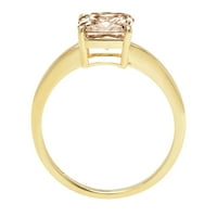 2.0ct Asscher rezan šampanjac simulirani dijamant 14k žuti zlatni godišnjički zaručni prsten veličine