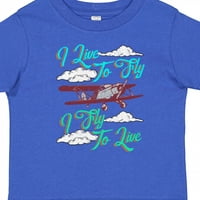 Inktastični pilot uživo za let avionske poklone mališač majica ili majica mališana