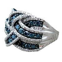 Glupe breze Žene Big Finger Ring FAU Sapphire Inlaid zainteresovani za vjenčanje nakit bakar, srebrna,