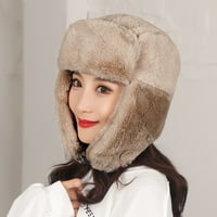 Muškarci Žene Zimski šešir za mačke uho Fau Fur Warm Russian Cossack stil debelog skijaških šešira