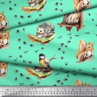 Laimoi Rayon Tkaninski otisak, sova i zečje životinjski ispis tkanina od dvorišta široko