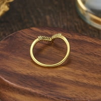14k žuto zlato moissine v oblikuje vjenčani prsten za žene