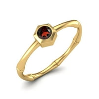 0. CTW Okrugli Garnet Sterling Srebrni zlatnik Vermeil Solitaire Geometrijski ženski vjenčani prsten
