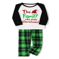 Porodica Licupiee Podudaranje božićne pidžame Baby Romper Pismo Santa Hat uzorak dugih rukava i plažene