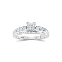 Sterling Silver Princess Diamond Cluster Bridal Vjenčanje zaručni prsten CTTW veličine 6