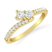 Carat IGL certificirani dijamant 10k žuti zlatni kamen vjenčani prsten za žene - idealan prsten za vjenčanje