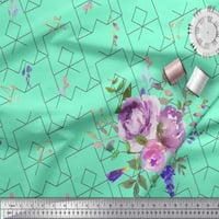 Soimoi Poly Georgette tkanina akvarel cvijeta Geometrijska tiskana tkanina širom