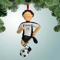 Personalizirana crna uniforma - muški dribbler smeđi božićni ukras - pokloni za fudbalsku reprezentaciju - golovi - napadač - vezni - Futbol - Fudbal - Great Ideas