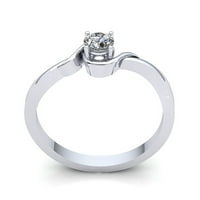 0,2CTW okrugle sjajne rez dame Bridal Solitaire Golvers Angažman prsten od punog 14k ruža, bijeli ili