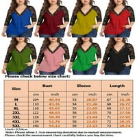 WRCNOTE Women majica plus veličine Ljetni vrhovi čipka cvjetni majica Radni pulover Overselizirani bluza tunika PINK XL