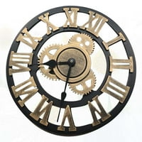 Sat europskog stila zupčanika Retro Mute okrugli zidni sat kreativni rimski brojevi Silent zidni sat