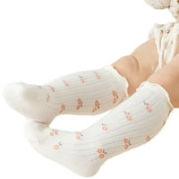 Toddlers Baby koljena Visoke čarape salate manžete cvjetne tiskane dojenčad uniformne turističke čarape