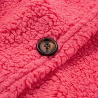 Zunfeo Winter Jakn za žene- Ležerne prilike plus Plush džemper džepovi Outerywer tipke Cardigan kaput