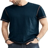 Voguele Muškarci Ljetni vrhovi Crew Crt Majica Kontrast Trim T košulje Sport Pulover Prozračni osnovni
