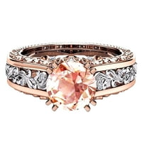 Bazyrey ženski prstenovi boja odvajanje ruže zlato prsten modni cvjetni prsten elegantan kristalni dijamantni