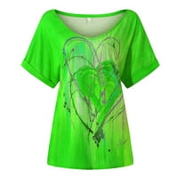Fragarn ženski Topswomen Graffiti Heart Ispiši labavu majicu kratkih rukava