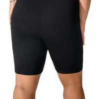 Ženske casual ravnice biciklističke kratke hlače Black Plus size gamaše 1xl
