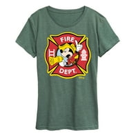 Disney - vatrogasac Mickey - Odjel za požar - Grafička majica za žensku majicu kratkih rukava