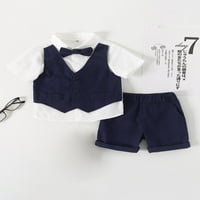 Arvbitana Toddler Baby Boys Gospodeman odjeća kratkih rukava s kratkim rukavima majice + šarene kratke