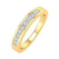 0. Karatni kanal Set Diamond Wedding Band prsten u 14k žutom zlatu