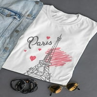 Smartprints Ženska grafički tee - Eiffelov Pariz Toranj - Regular Fit pamuk