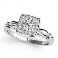 Harry Chad Enterprises 1. CT okrugli dijamantni angažman godišnjica halo prstena, 14k bijelo zlato - veličina 6.5