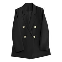Meichang ženski blazer i odijelo jakne Trendy rever dugih rukava od punog dvostrukog kardigan radne