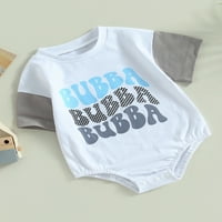 Dojenčad za bebe Summer Odeća s kratkim rukavima Romper košulja Pismo Ispisano BodySuit Top Bubble Outfit