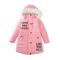 Lovskoo Toddler Kids Girls Winter Paddded Kaputi Jaki kaput zadebljana jakna Dječji slovo Slatka jakna
