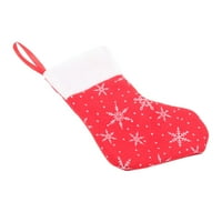 Božićne čarape Svečano Crveno snježno pahulje Xmas Sock Božićno drvce Viseći ukras za poklon torbu za