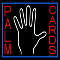 Crvene palmske kartice sa bijelim logotipom LED-a neonski znak 24 visok 31 širok crni kvadratni akrilni