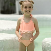 Djevojčice za kupaće kostim od mališana Ruffle Batting odijelo Djevojke pune boje čipka