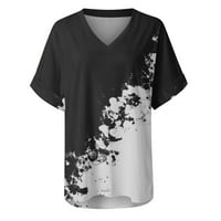 Cvjetni print prevelizirani majica za žene Ljeto Ležerne prilike Trendy Tops kratki rukav V izrez Majice
