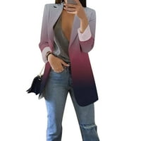 DrpGunly Blazers za žene, otvorena prednja jakna s dugim rukavima, casual radne ured Redovni fit poslovni