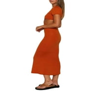 Diconna ženska koprivna odjeća sa čvrstim kratkim rukavima pletene elegantne bodycon party dvostruke