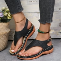 STAMENS ženske sandale Slope peta Flip Flops Clip Toe Ljeto cool cipele Udobna i lagana PU + gumena