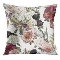 Šareni cvjetni uzorak cvjeta sa ružama akvarel zeleni apstraktni naglasak bacaju jastučnicu za jastuk