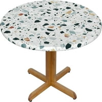 Siva i bijela cvjetna stolnjak za okrugle stolove, otporan na ulje i jednostavan čist stolnjak sa čipkom,