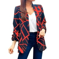 Dyfzdhu ženski modni rukav otvoren kardigan pune boje casual prevelike jakne kapute jakne
