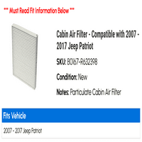 Filter za vazduh kabine - kompatibilan sa - Jeep Patriot