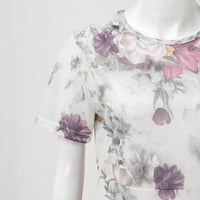 Prikladna haljina za žene casual o izrez kratkih rukava boemska cvjetna print običan fit jednostavna